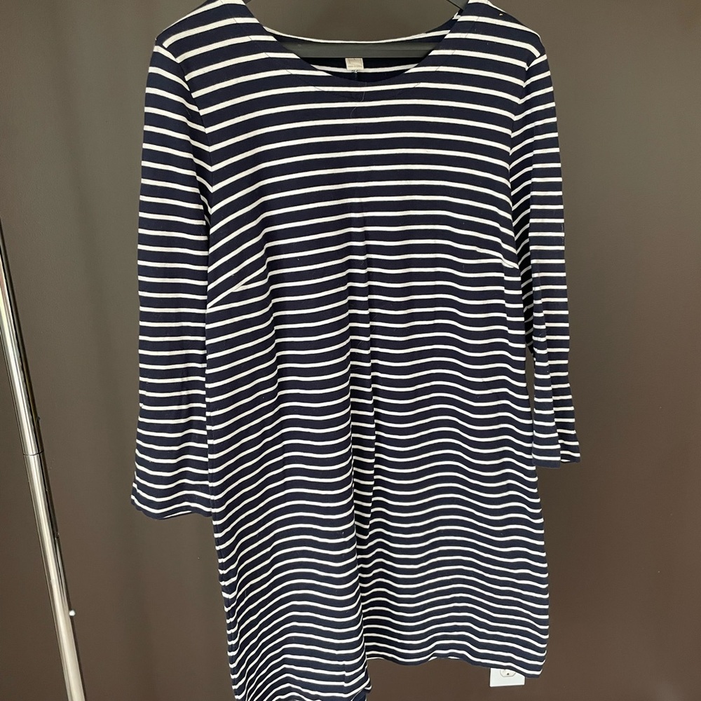 J Crew navy and white stripe tee dress - size L